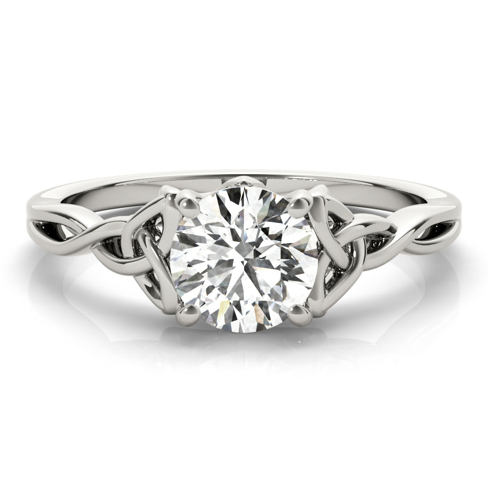 Celtic Love Knot Round Diamond Solitaire Engagement Ring-VIRABYANI
